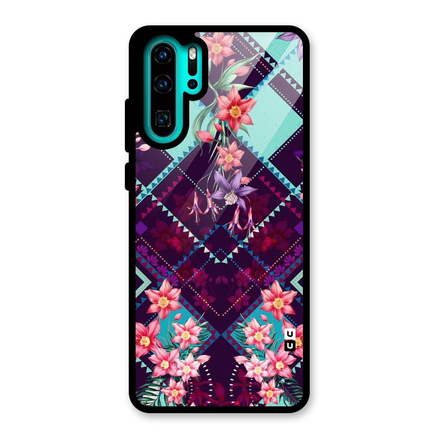 Floral Diamonds Glass Back Case for Huawei P30 Pro