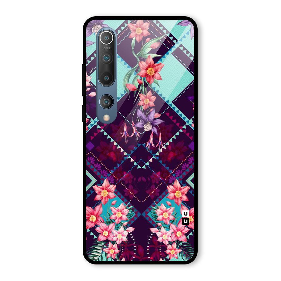 Floral Diamonds Glass Back Case for Mi 10