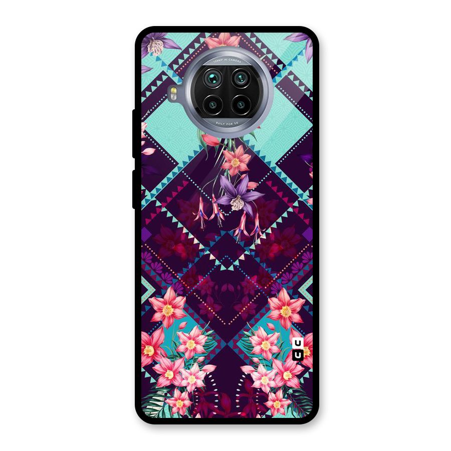 Floral Diamonds Glass Back Case for Mi 10i