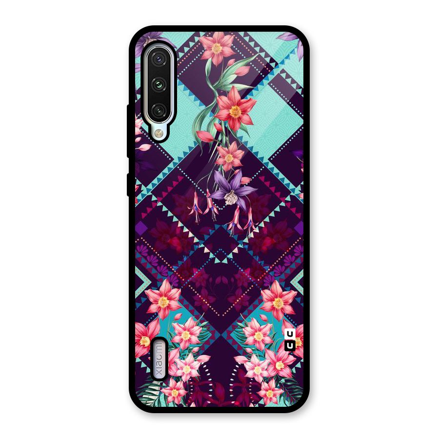 Floral Diamonds Glass Back Case for Mi A3