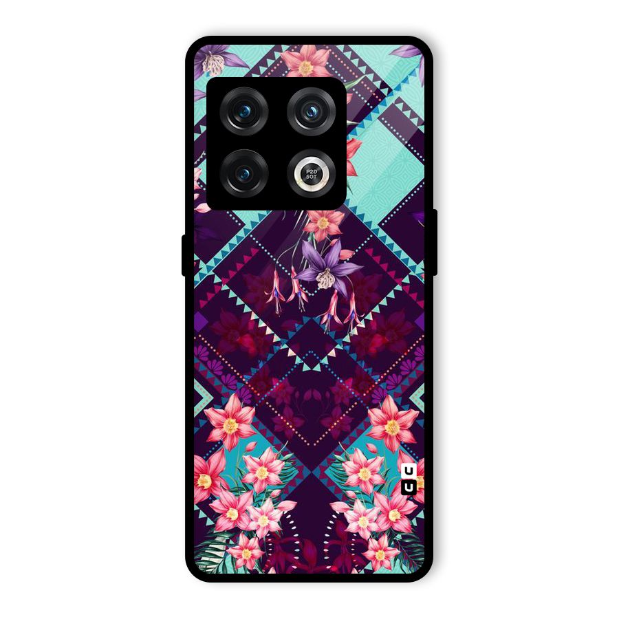 Floral Diamonds Glass Back Case for OnePlus 10 Pro 5G