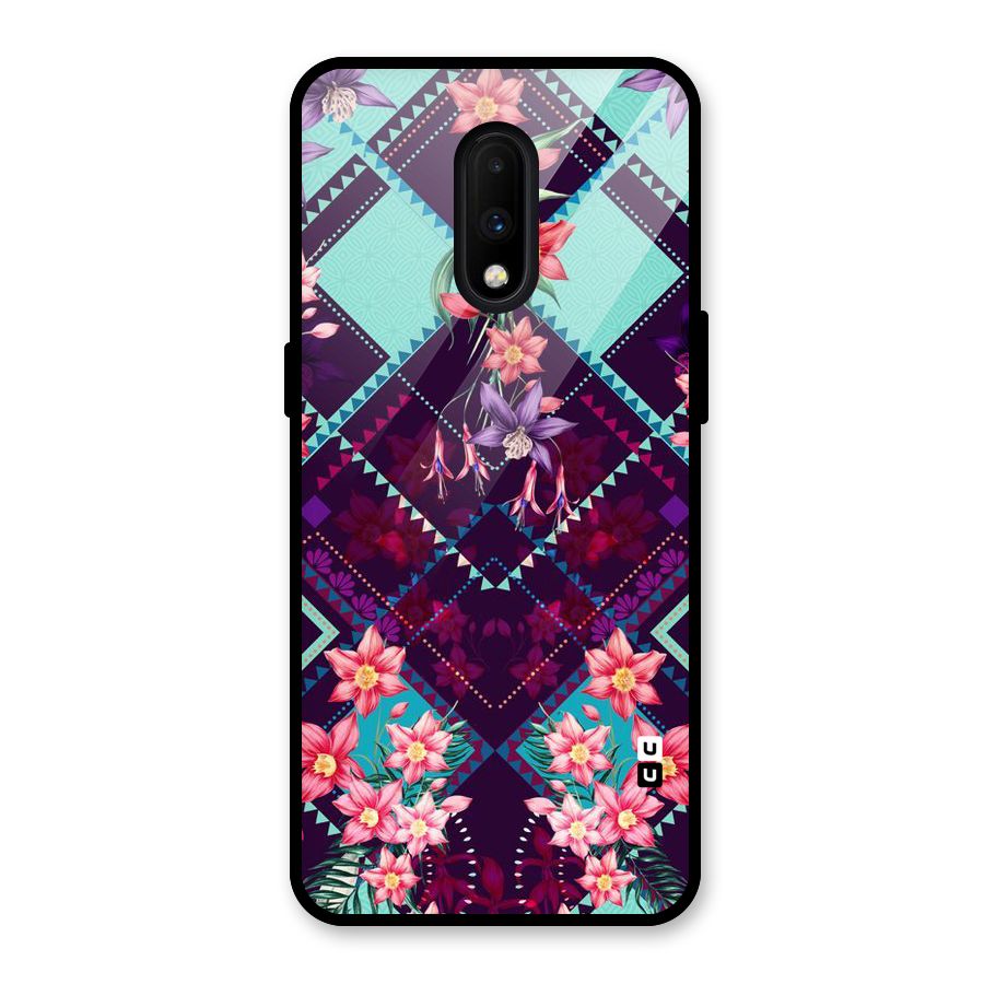 Floral Diamonds Glass Back Case for OnePlus 7