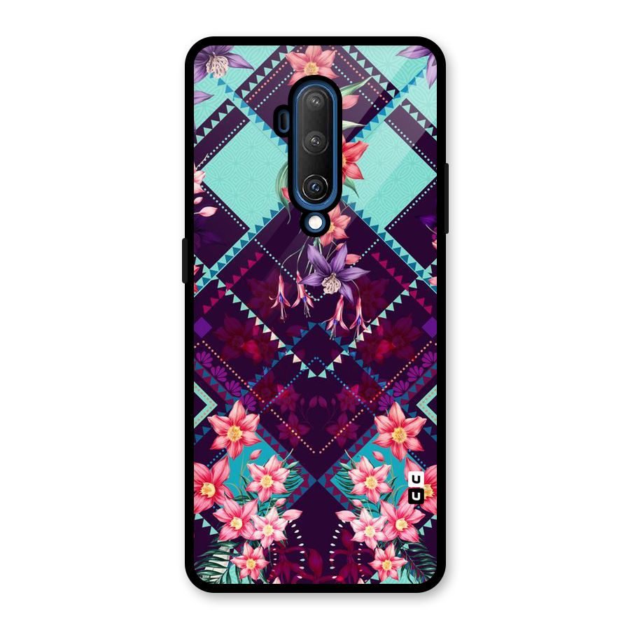 Floral Diamonds Glass Back Case for OnePlus 7T Pro