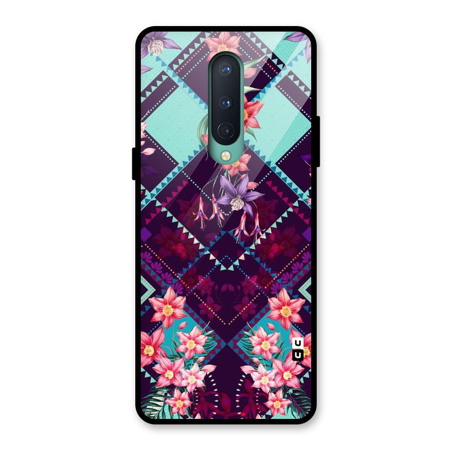 Floral Diamonds Glass Back Case for OnePlus 8