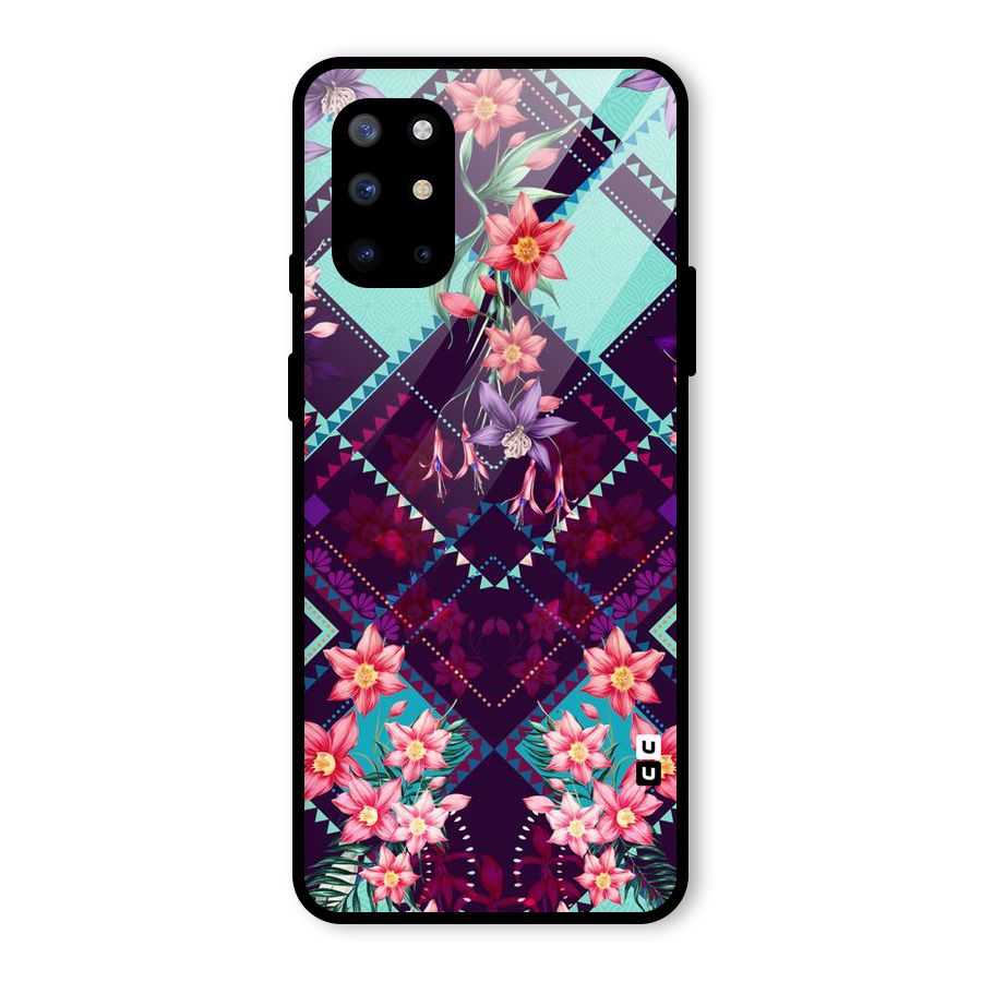 Floral Diamonds Glass Back Case for OnePlus 8T