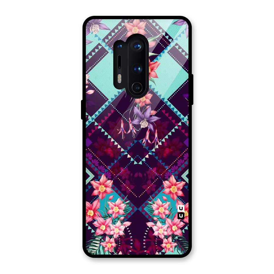 Floral Diamonds Glass Back Case for OnePlus 8 Pro