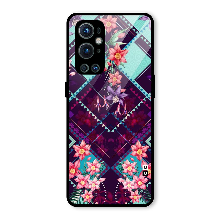 Floral Diamonds Glass Back Case for OnePlus 9 Pro