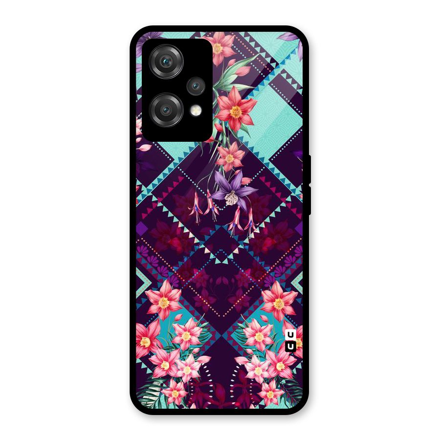 Floral Diamonds Glass Back Case for OnePlus Nord CE 2 Lite 5G