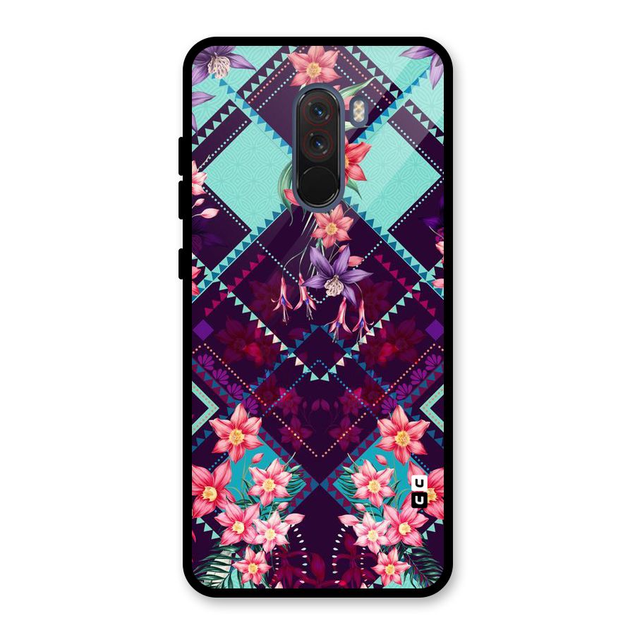 Floral Diamonds Glass Back Case for Poco F1