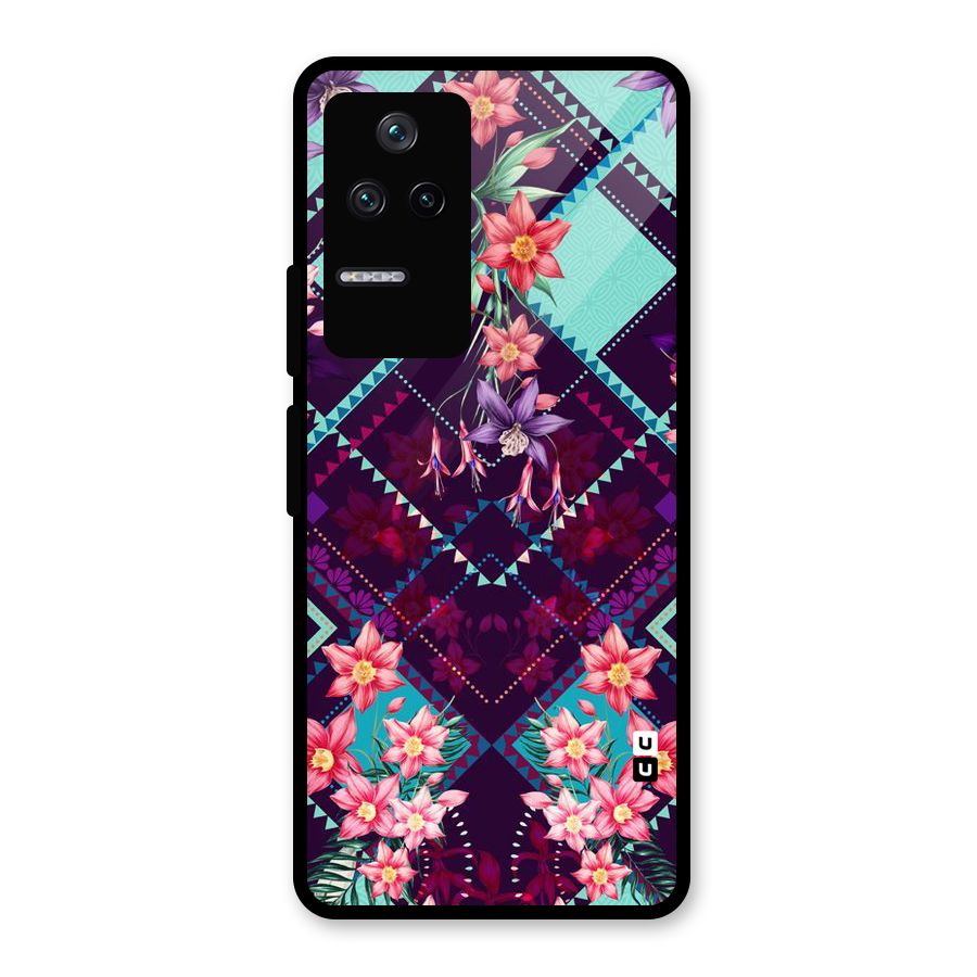 Floral Diamonds Glass Back Case for Poco F4 5G