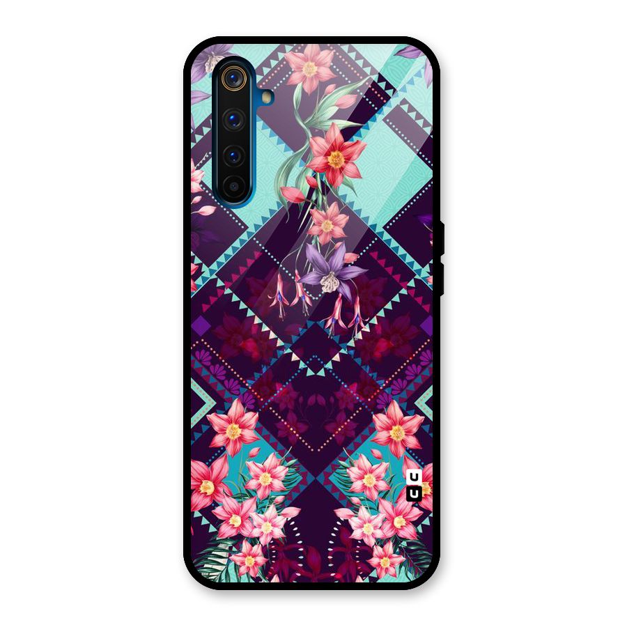 Floral Diamonds Glass Back Case for Realme 6 Pro