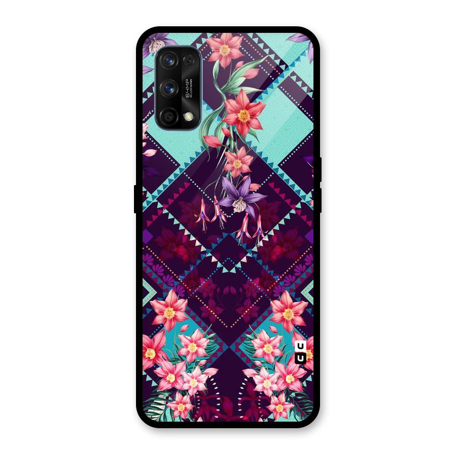 Floral Diamonds Glass Back Case for Realme 7 Pro
