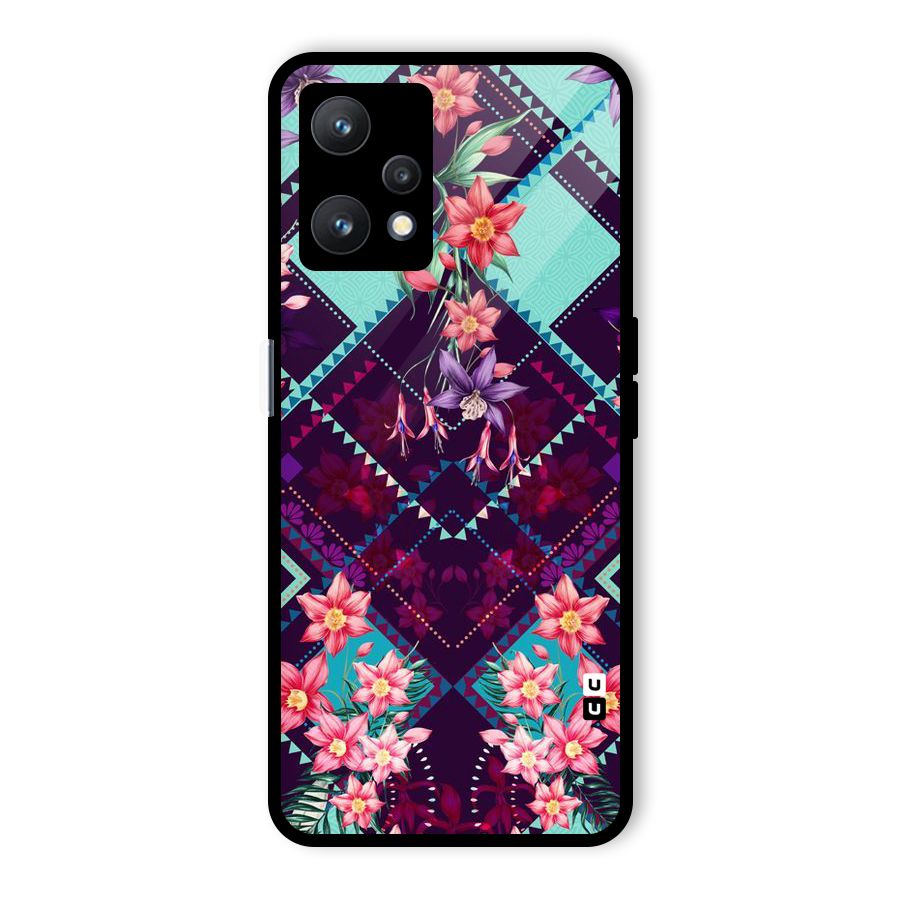 Floral Diamonds Glass Back Case for Realme 9 Pro 5G