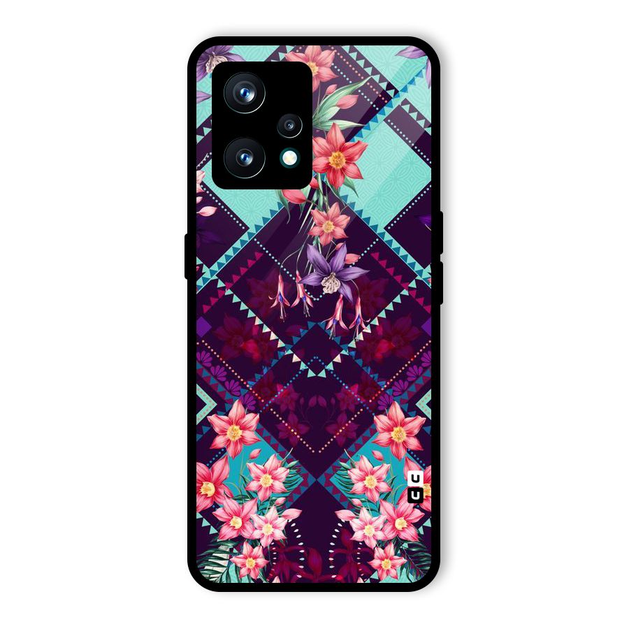 Floral Diamonds Glass Back Case for Realme 9 Pro Plus 5G