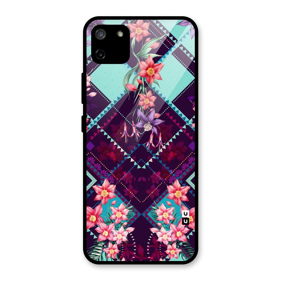 Floral Diamonds Glass Back Case for Realme C11