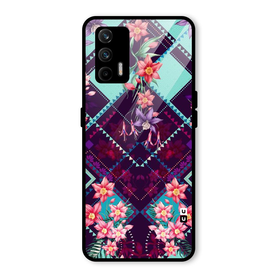 Floral Diamonds Glass Back Case for Realme GT 5G
