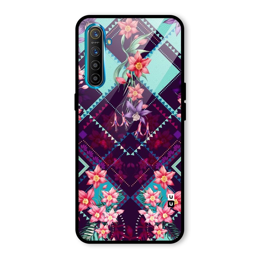 Floral Diamonds Glass Back Case for Realme X2