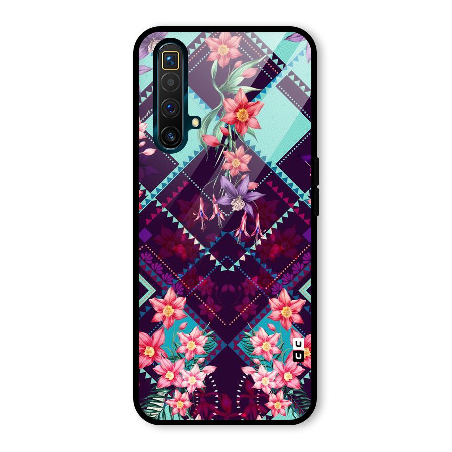 Floral Diamonds Glass Back Case for Realme X3 SuperZoom