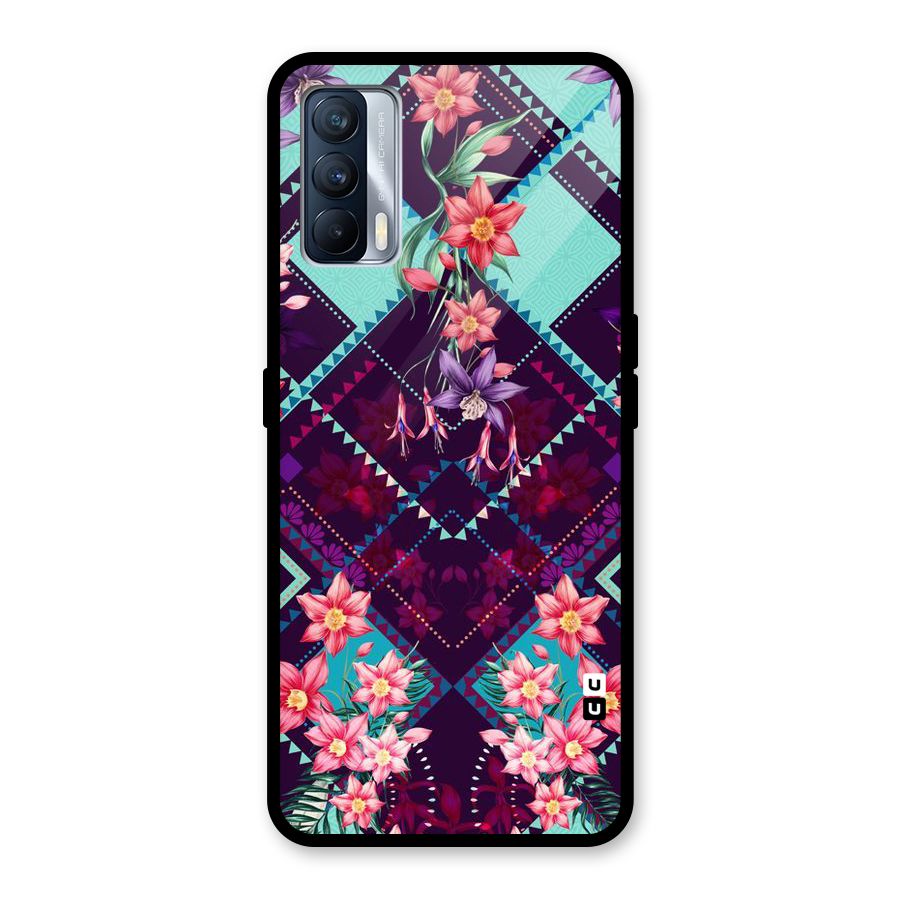 Floral Diamonds Glass Back Case for Realme X7