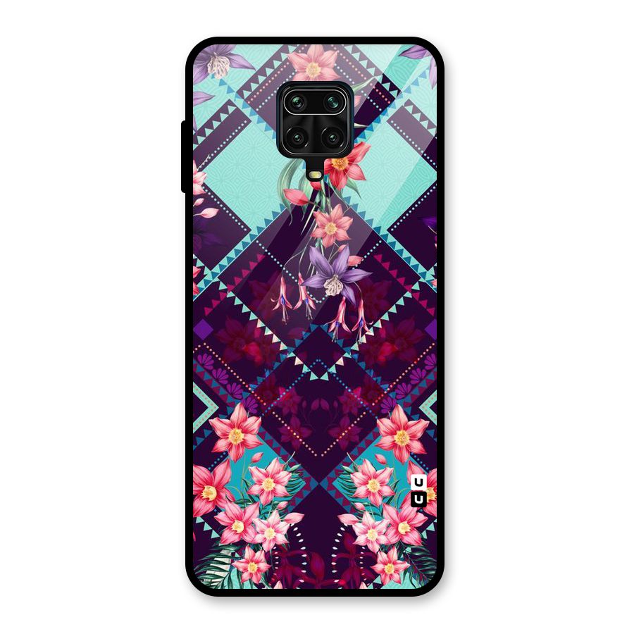 Floral Diamonds Glass Back Case for Redmi Note 10 Lite