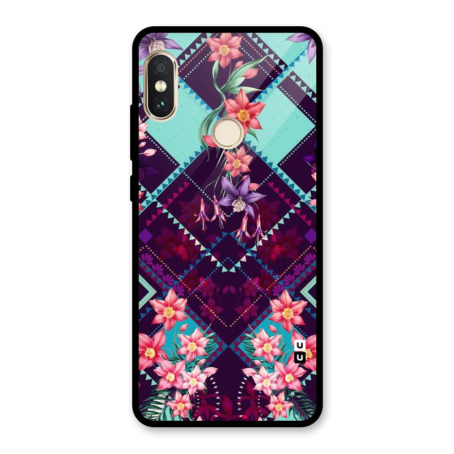 Floral Diamonds Glass Back Case for Redmi Note 5 Pro