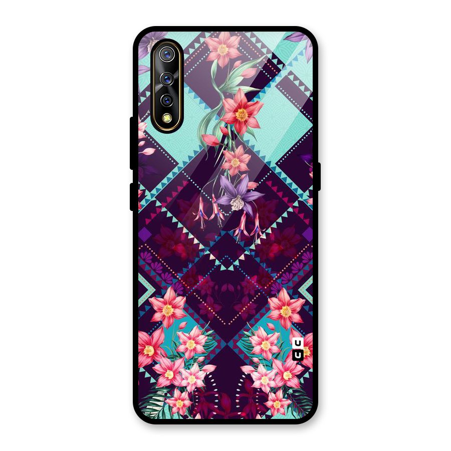 Floral Diamonds Glass Back Case for Vivo S1