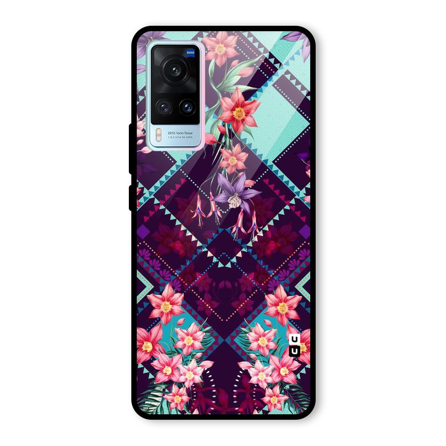 Floral Diamonds Glass Back Case for Vivo X60