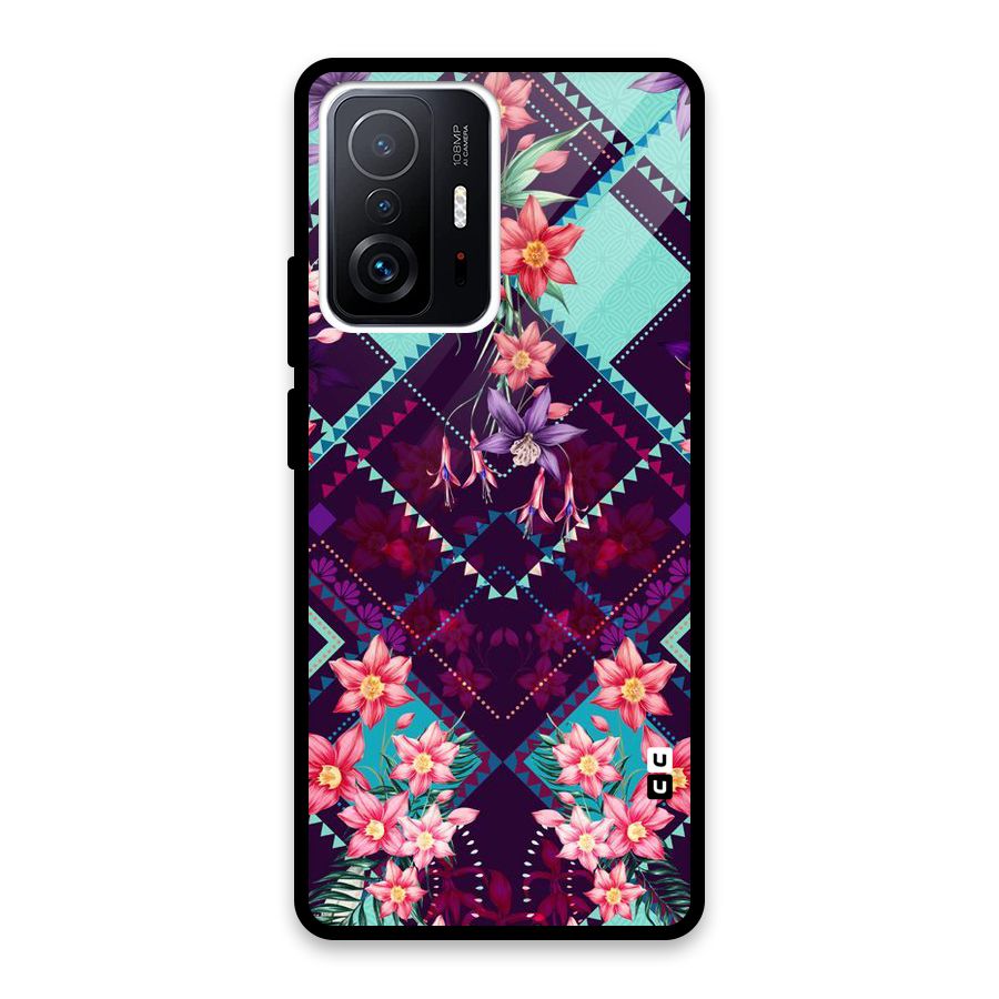 Floral Diamonds Glass Back Case for Xiaomi 11T Pro
