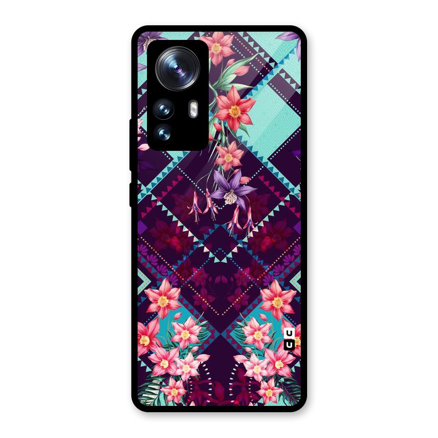 Floral Diamonds Glass Back Case for Xiaomi 12 Pro