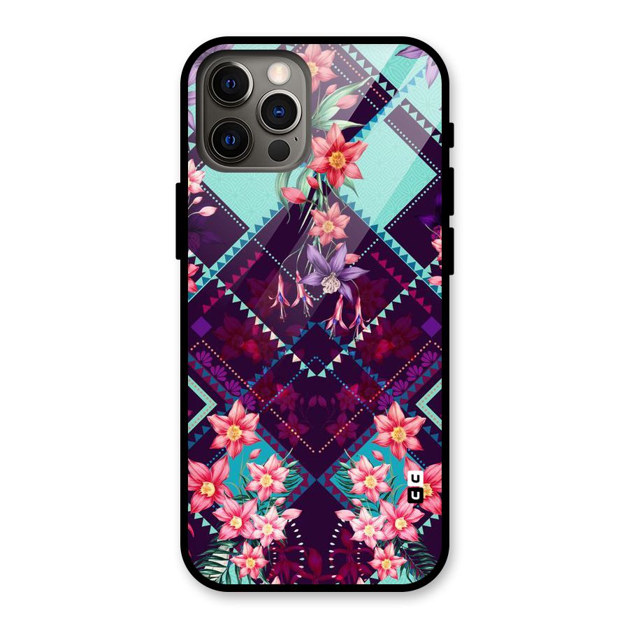 Floral Diamonds Glass Back Case for iPhone 12 Pro