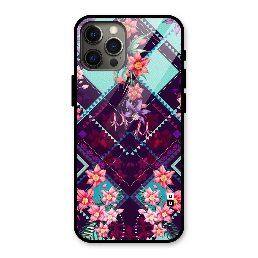 Floral Diamonds Glass Back Case for iPhone 12 Pro Max
