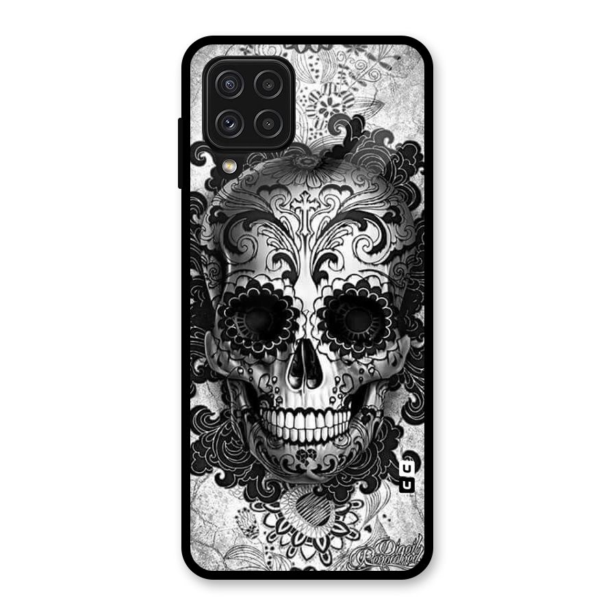 Floral Ghost Glass Back Case for Galaxy A22 4G
