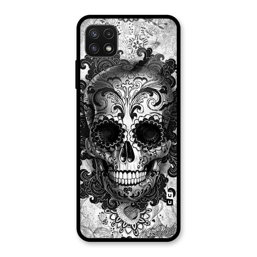 Floral Ghost Glass Back Case for Galaxy A22 5G