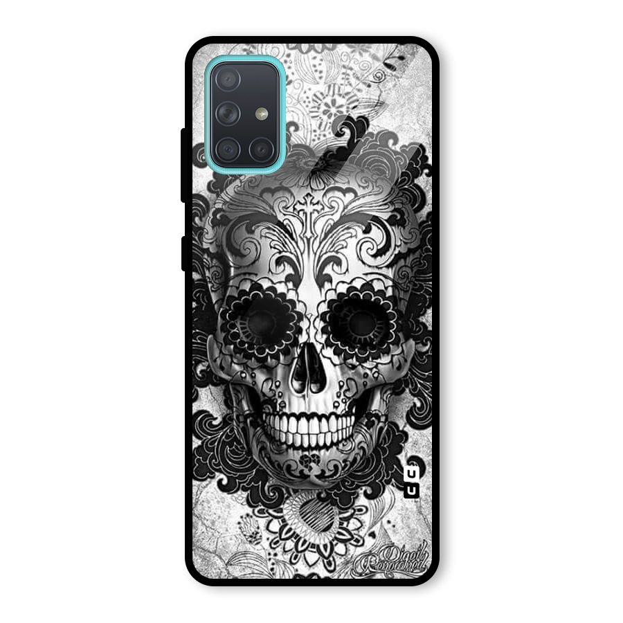 Floral Ghost Glass Back Case for Galaxy A71