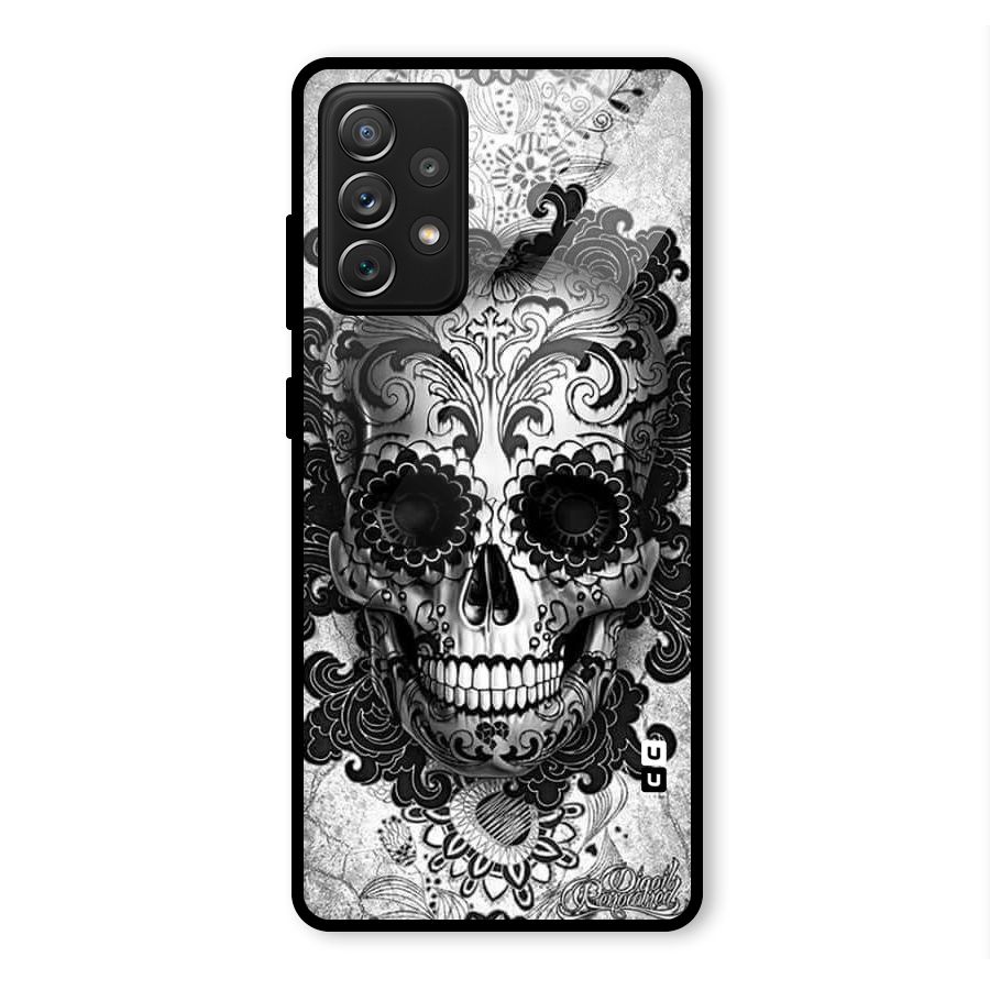 Floral Ghost Glass Back Case for Galaxy A72