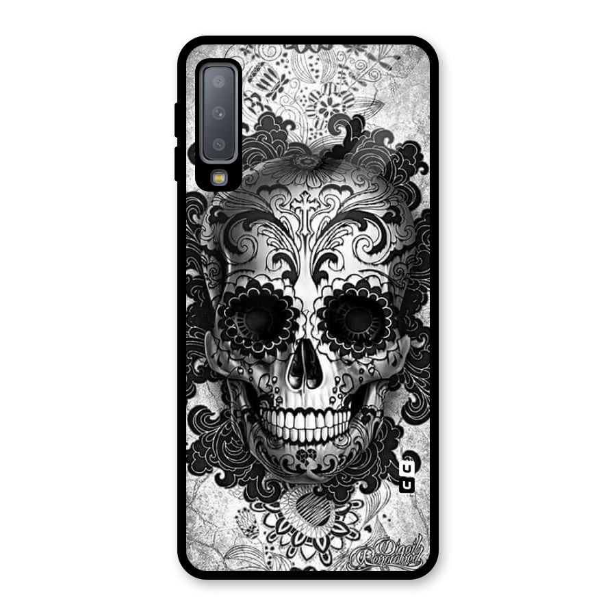 Floral Ghost Glass Back Case for Galaxy A7 (2018)