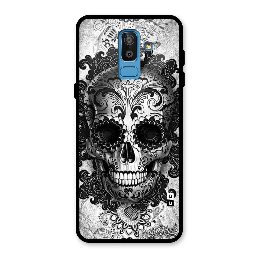 Floral Ghost Glass Back Case for Galaxy J8