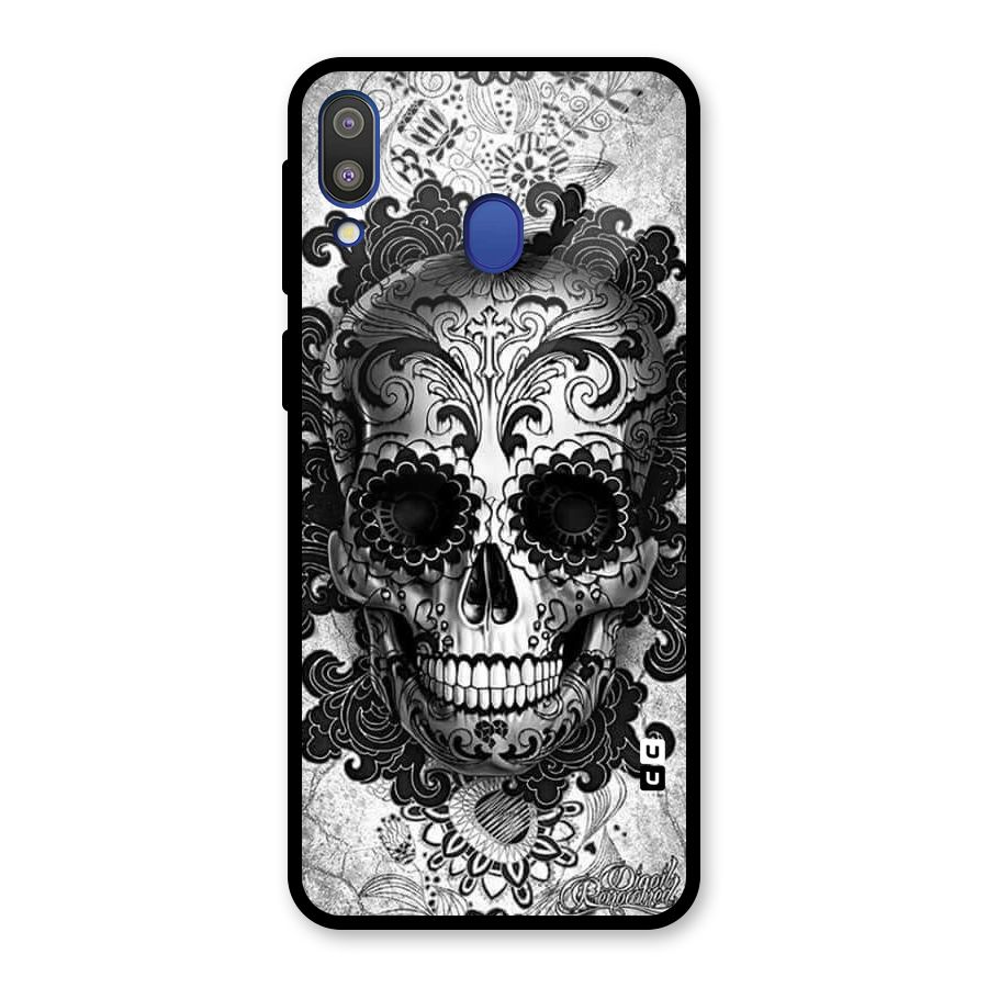 Floral Ghost Glass Back Case for Galaxy M20