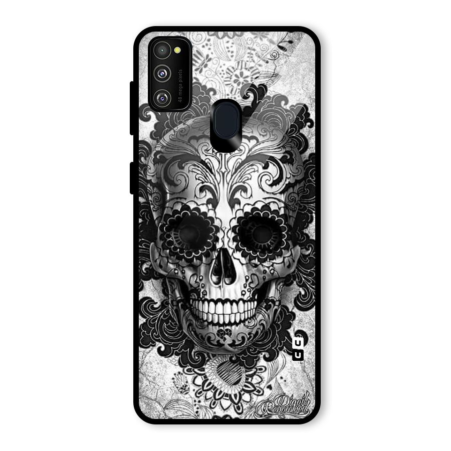 Floral Ghost Glass Back Case for Galaxy M30s