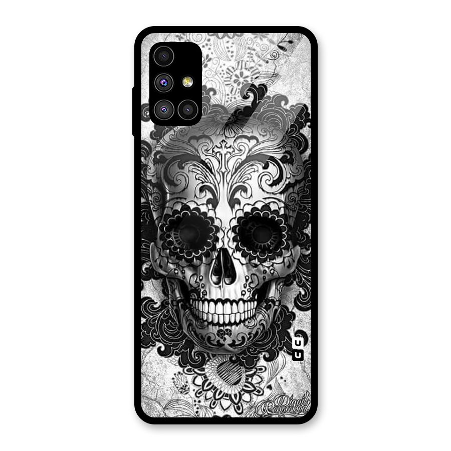 Floral Ghost Glass Back Case for Galaxy M51