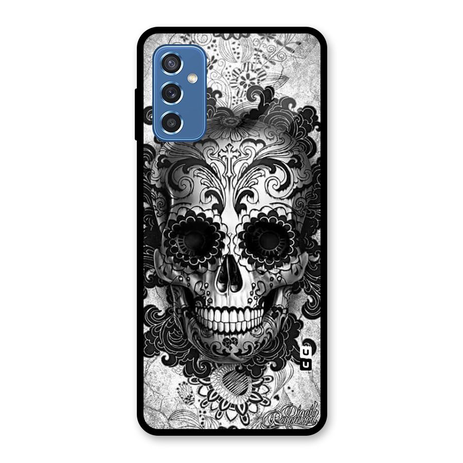 Floral Ghost Glass Back Case for Galaxy M52 5G