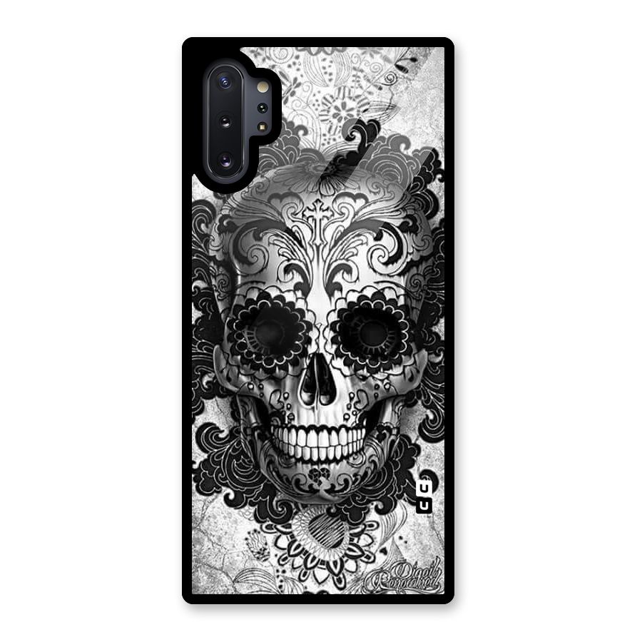 Floral Ghost Glass Back Case for Galaxy Note 10 Plus