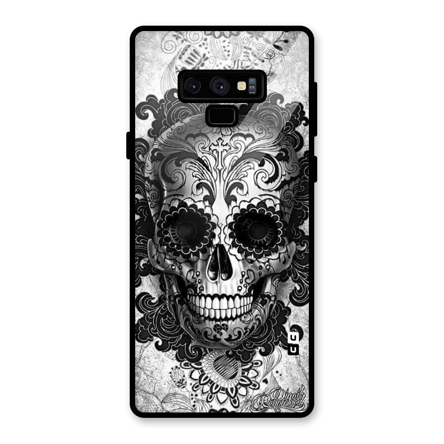 Floral Ghost Glass Back Case for Galaxy Note 9