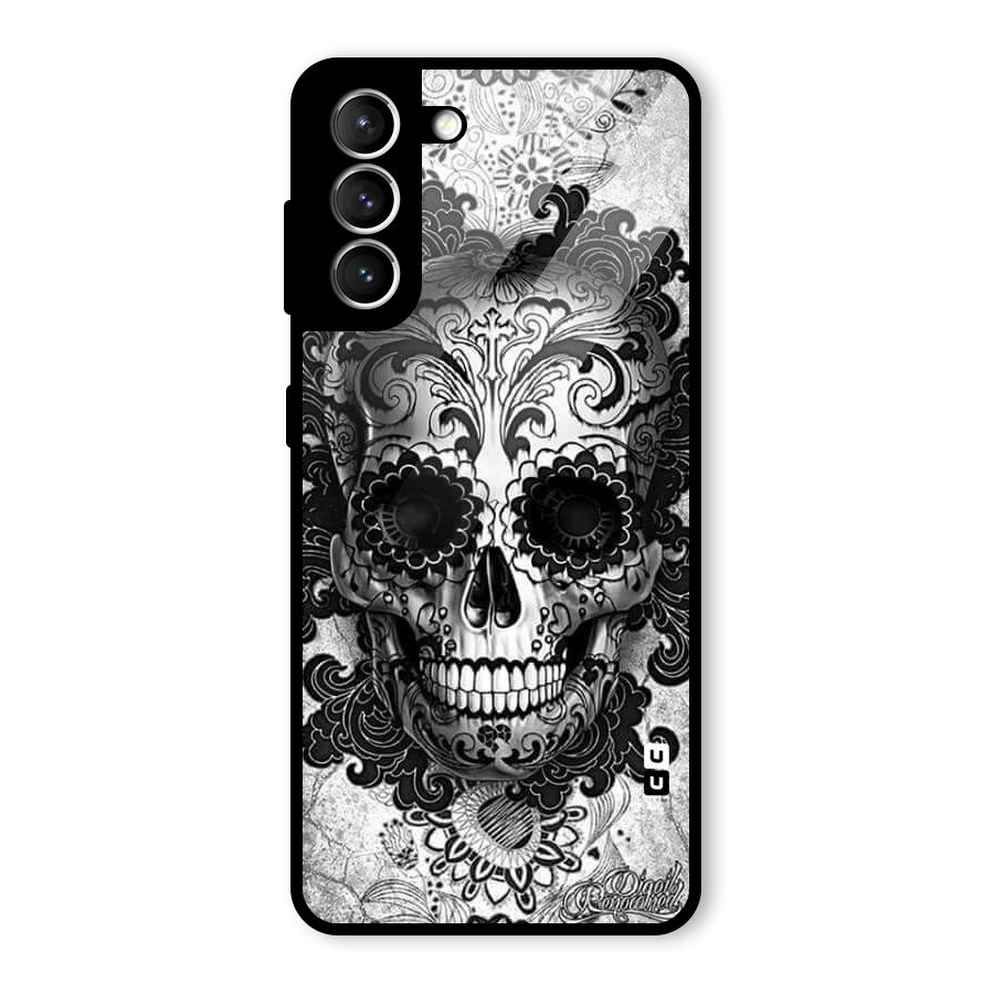 Floral Ghost Glass Back Case for Galaxy S21 5G
