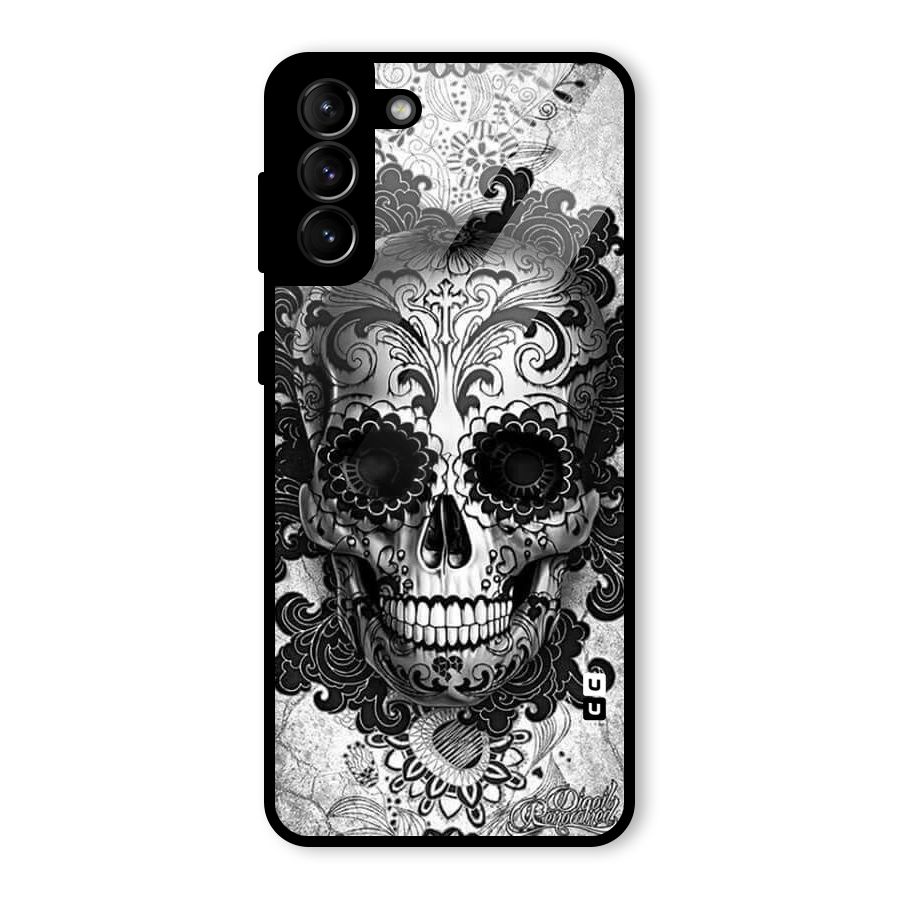 Floral Ghost Glass Back Case for Galaxy S21 Plus