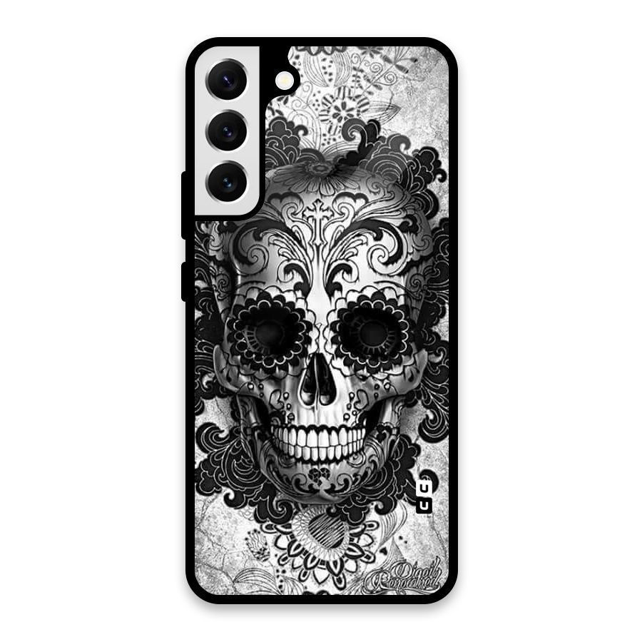Floral Ghost Glass Back Case for Galaxy S22 Plus 5G