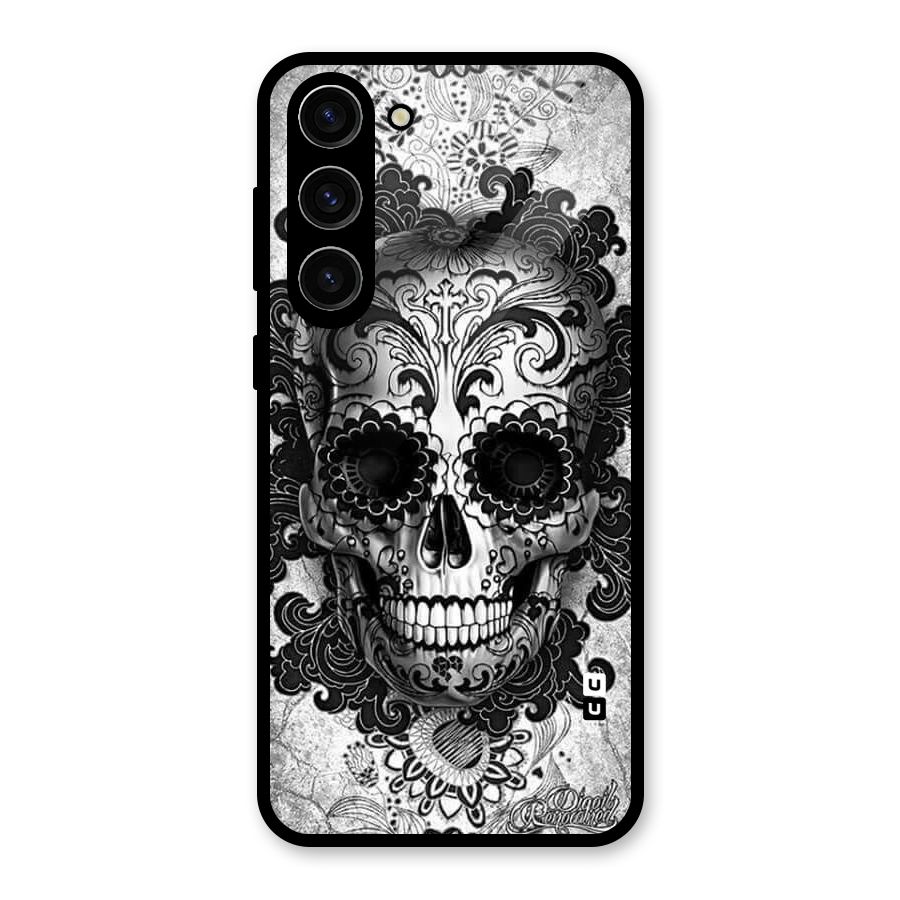 Floral Ghost Glass Back Case for Galaxy S23 Plus