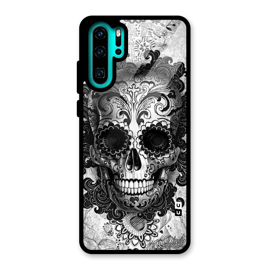 Floral Ghost Glass Back Case for Huawei P30 Pro