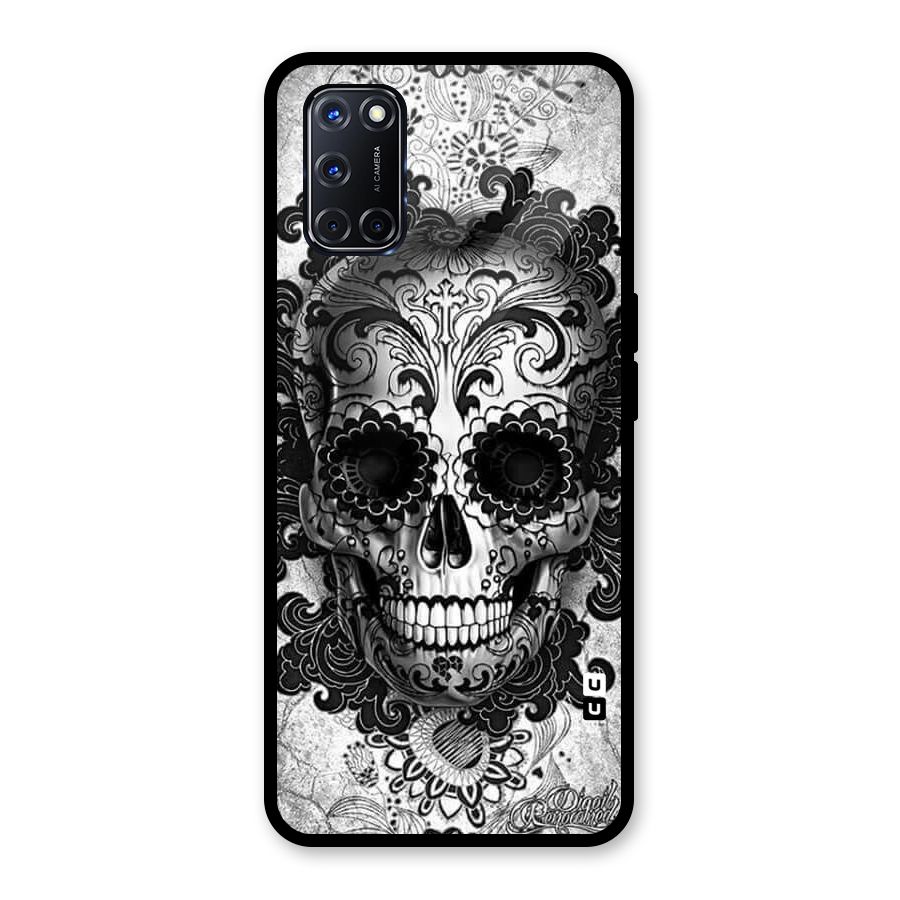 Floral Ghost Glass Back Case for Oppo A52