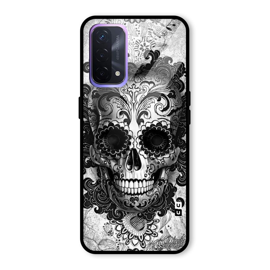 Floral Ghost Glass Back Case for Oppo A74 5G